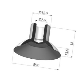 Ventosa manual da série VM Ø 30 mm