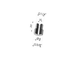 Conector macho G3/8" para macho G1/4" - M38M14