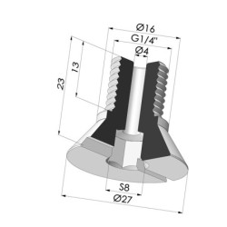 Parafuso G1/4" - diâmetro da cabeça 27 mm - comprimento 23 mm