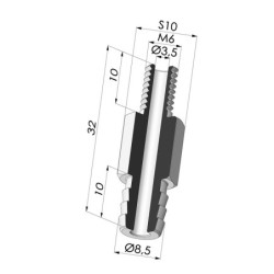 Inserto macho removível M6