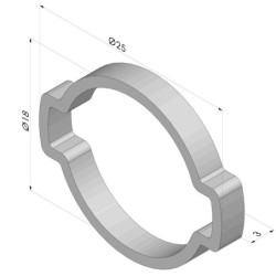 Colares de orelha dupla para ventosas oblongas, séries 4VS 45 e 4VS 75