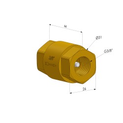 Válvula de retenção da série VRV - 3/8G para vácuo