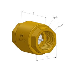 Válvula de retenção da série VRV - Vácuo 3/4G