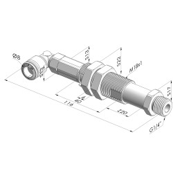 Ens. Ressort Série ER M14 - Z 20MM - Anti rotation - Raccord vide coudé