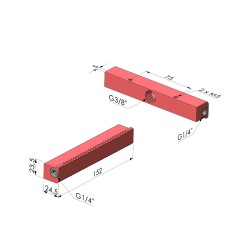 Bocal de jato plano de 90° Série BJP - 3/8G