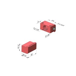 Bocal de sopro de jato plano de 90° Série BJP - 1/4G