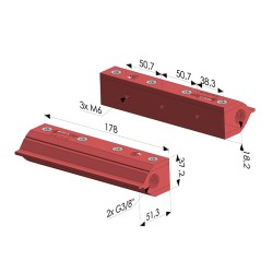 Cortina de ar de fluxo duplo série RA-2 - 178 mm de comprimento