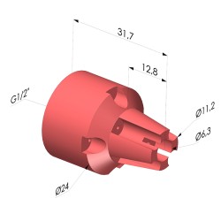 Bocal de sopro redondo da série BS - G1/2"