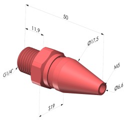 Bocal de sopro redondo da série BS - G1/4"