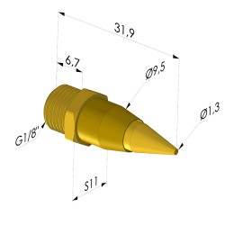 Bocal de sopro redondo da série BS - G1/8"