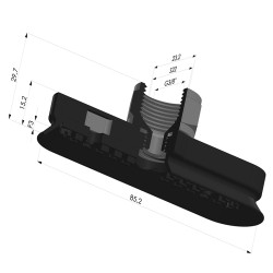 Ventosa oblonga Série 4OF 85x23mm F38
