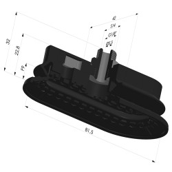 Ventosa oblonga 1.5 fole série 4R 81,5x41,7 mm