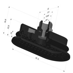 Ventosa oblonga 1.5 fole série 4R 81,5x41,7 mm