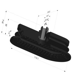 Ventosa oblonga 1.5 fole série 4R 112x57,3 mm