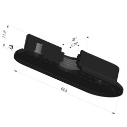 Ventosa oblonga Série 4RP 63x23mm