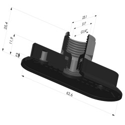 Ventosa oblonga Série 4RP 63x23mm