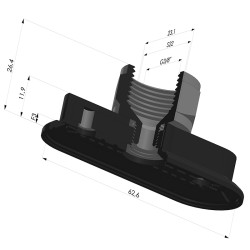 Ventosa oblonga Série 4RP 63x23mm