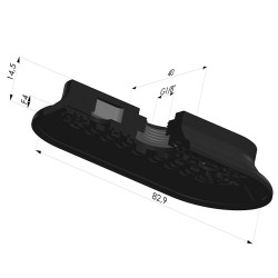 Ventosa oblonga Série 4RP 83x40mm