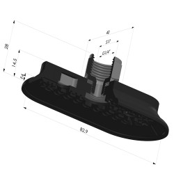 Ventosa oblonga Série 4RP 83x40mm