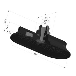 Ventosa oblonga Série 4RP 83x40mm