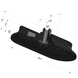 Ventosa oblonga Série 4RP 83x40mm