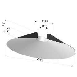 Ventosa plana Série 7 Ø 69 mm