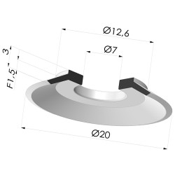 Ventosa plana Série 7 Ø 20 mm