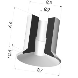 Ventosa plana Série 5 Ø 7 mm