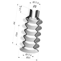 Ventosa 5.5 Fole Série 8 Ø 31MM