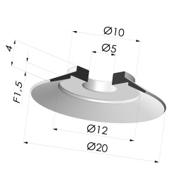 Ventosa plana Série 7 Ø 20 mm