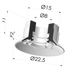 Ventosa plana Série 7SP Ø 22,5 mm