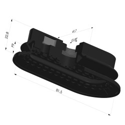 Ventosa oblonga 1.5 fole série 4R 81,5x41,7 mm
