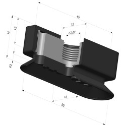 Ventosa oblonga Série 4RP 50x16mm