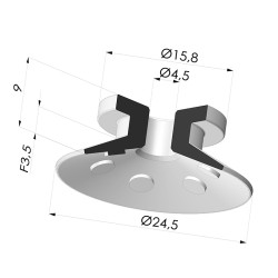 Ventosa plana Série 7 Ø 25 mm