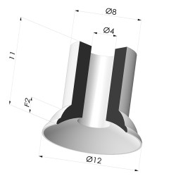 Ventosa plana Série 5 Ø 12 mm
