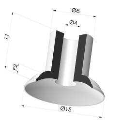 Ventosa plana Série 5 Ø 15 mm