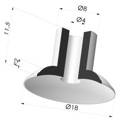 Ventosa plana Série 5 Ø 18 mm