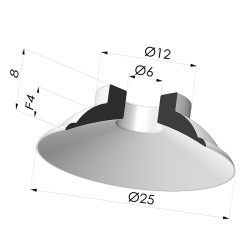 Ventosa plana Série 5 Ø 25 mm