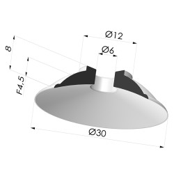 Ventosa plana Série 5 Ø 30 mm
