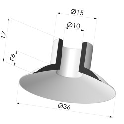 Ventosa plana Série 5 Ø 36 mm