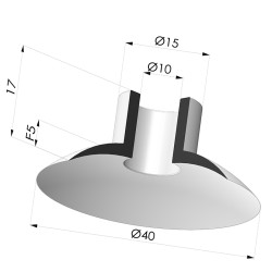 Ventosa plana Série 5 Ø 40 mm