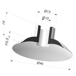 Ventosa plana Série 5 Ø 46 mm
