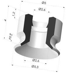 Ventosa plana da série PFG Ø 5,3 mm