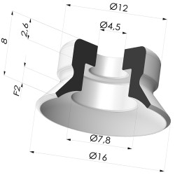 Ventosa plana da série PFG Ø 16 mm