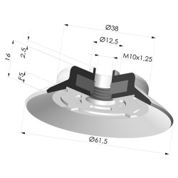 Ventosa plana da série PFG Ø 61,5 mm