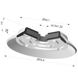 Ventosa plana da série PFG Ø 93,4 mm