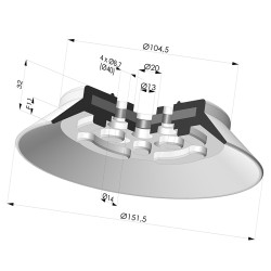 Ventosa plana da série PFG Ø 151,5 mm