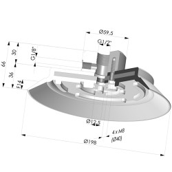Ventosa plana da série PFTF Ø 198 mm