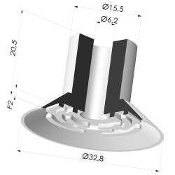 Ventosa plana, série VCP, Ø 32,8 mm