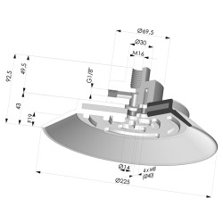 Ventosa plana da série PFYK Ø 225 mm